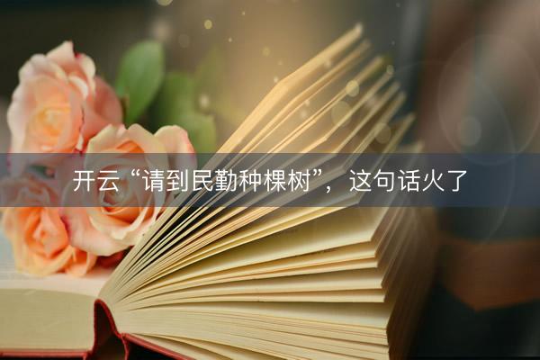 开云 “请到民勤种棵树”，这句话火了